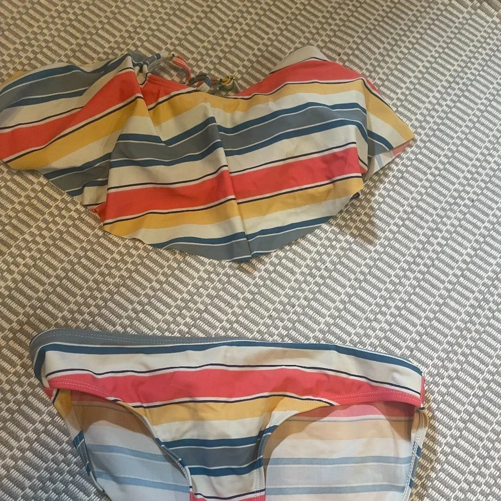 Girls Striped Swimsuit- Swim Wear 15-16 - Picture 1 of 1